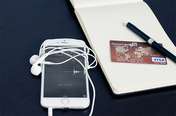 credit card and mobile phone